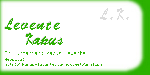 levente kapus business card
